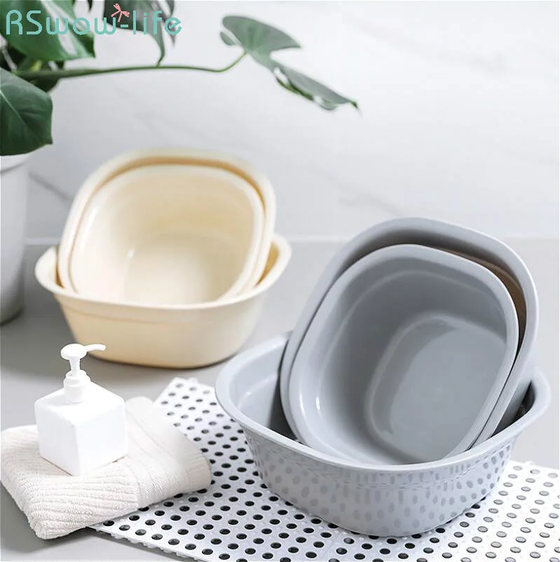 

Japanese Simple Washbasin Household Thickened Plastic Vegetable Wash Basin Plastic Opaque S M L Washbowl Kitchen Bathroom Tools