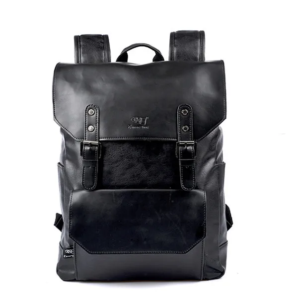 Ежедневно рюкзак threebox мода pu кожа твердая коричневый черный площадку a4 застежка для мужчин открытый рюкзак спортивной школы - Цвет: Черный