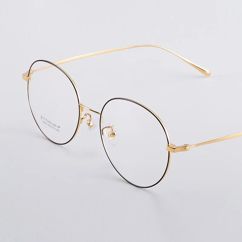 

Width-137 Women Myopia Glasses Prescroption Opitcal Literary Retro Glasses Frame Round B Titanium Glasses Eyewear Frames Men New