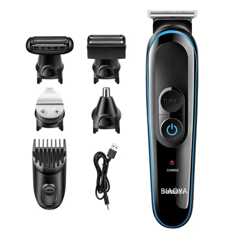 

5 in1 USB Hair Trimmer Titanium Hair Clipper Electric Shaver Beard Trimmer Shaving Machine Cutting Men Shaving Styling Tools
