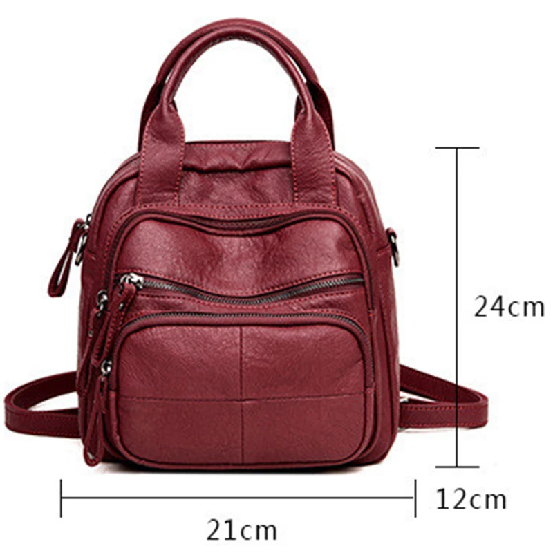 

Korean Version Of The Casual Soft PU Female Backpack Multi-Function Travel Bag Mini Backpack Mother And Lady Shoulder Bag