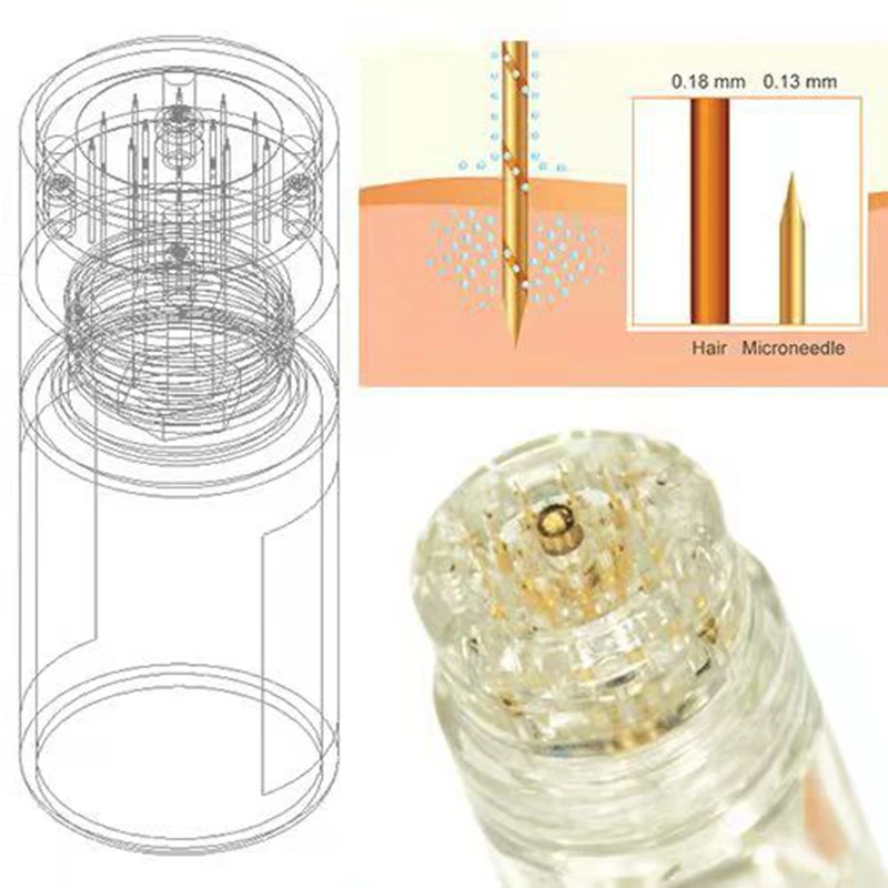 Titanium Microneedle Hydra 20 аппликатор бутылка кожный штамп безболезненная косметическая многоразовая резьба