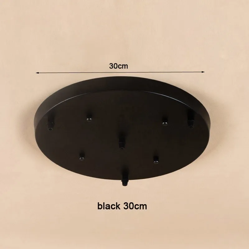 Светильник, Потолочная пластина, основание, круглая пластина, черная/белая, круглая, прямоугольная, держатель лампы, Цоколи лампы, люстра, балдахин, пластина - Цвет: 30cm black C