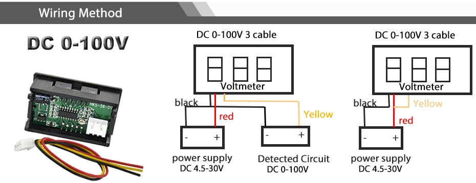 AC 30-500V AC 0-600V 0,56 ''Цифровой вольтметр калибровка чтения DC 3,5-30 V DC 0-100V красный зеленый синий отображение напряжения на светодиодном дисплее