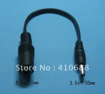 

50 pcs DC Power Jack 5.5x2.1mm Female to 3.5x1.35mm Male Plug Cable 18cm 0.18m