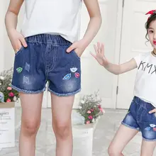 Летние джинсовые шорты для девочек, летние детские популярные штаны, Корейская версия больших детских штанов