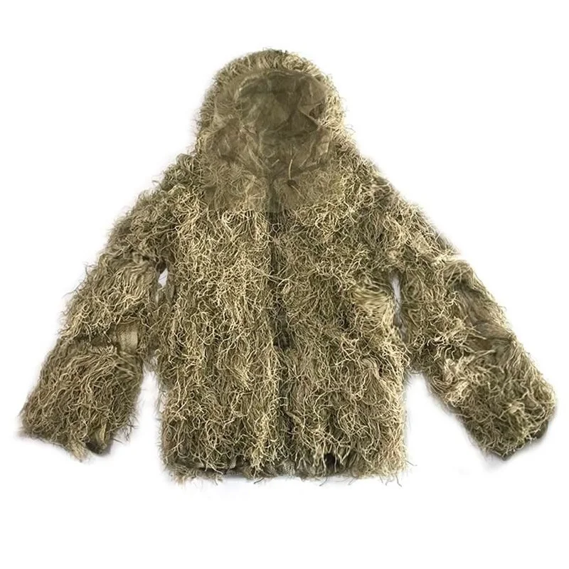 Billig 3D Welken Gras Ghillie Anzug 4 PCS Sniper Militärische Taktische Camouflage Jagd Anzug Armee Jagd Kleidung Birding Anzug