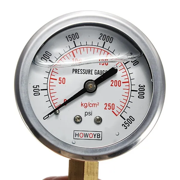1/4 inch NPT Male Hydraulic Fuel/Oil Liquid Water Filled Pressure Gauge