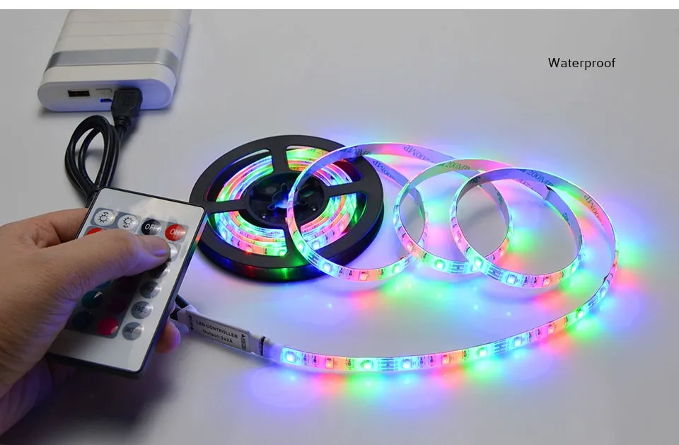 1 м, 2 м, 3 м, 4 м, 5 м, водонепроницаемая светодиодная лента с USB и RGB декором, 2835 SMD, 5 В, HD ТВ, лампа с подсветкой, плоский экран, ЖК-телевизор, настольный ПК, смещенное освещение