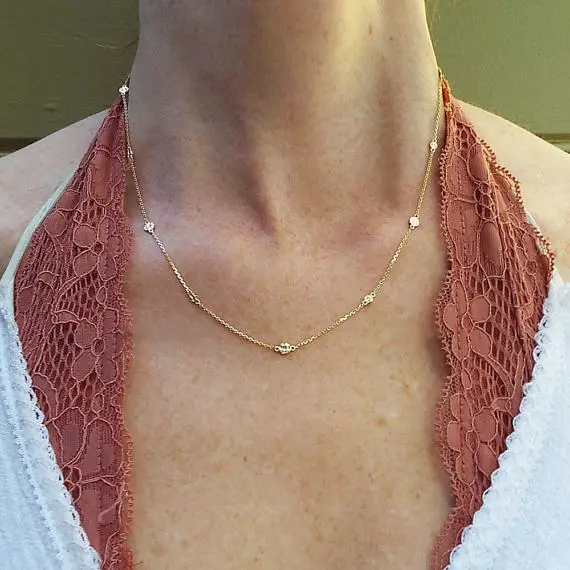 Женская цепочка из серебра 925 пробы с фианитами|chain necklace|fashion necklacenecklace fashion |