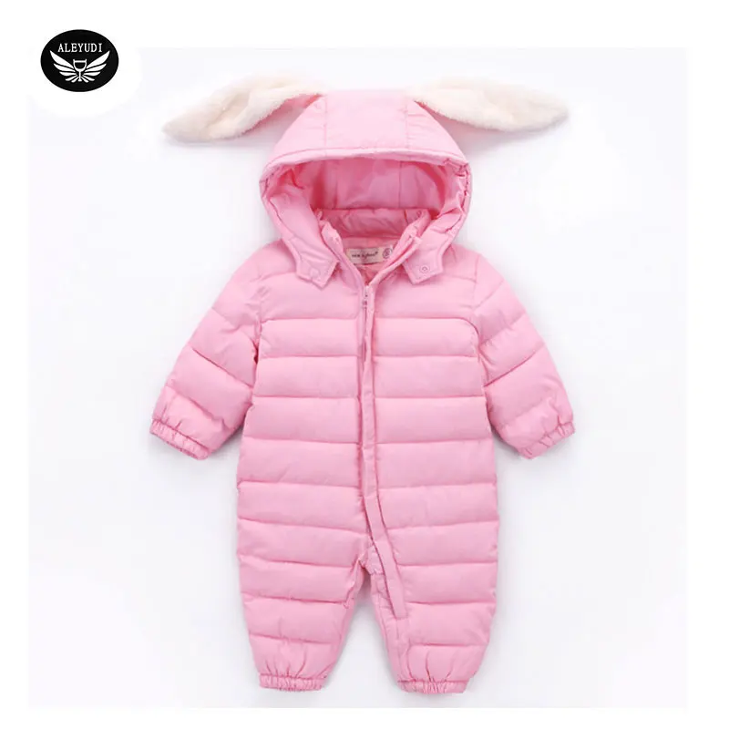

Baby Thick Coverall Warm Cotton Long ear rabbit Hooded Romper Jumpsuit Baby Girl Boy Winter Snowsuit Coat Children Outfits