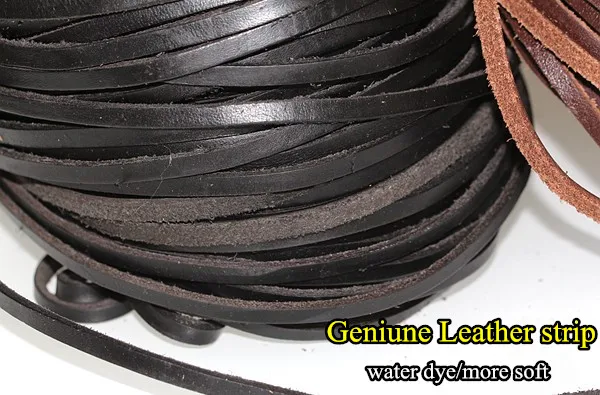 10mm*2mm 10m//100m Black Flat genuine Leather Cord Real Leather cord