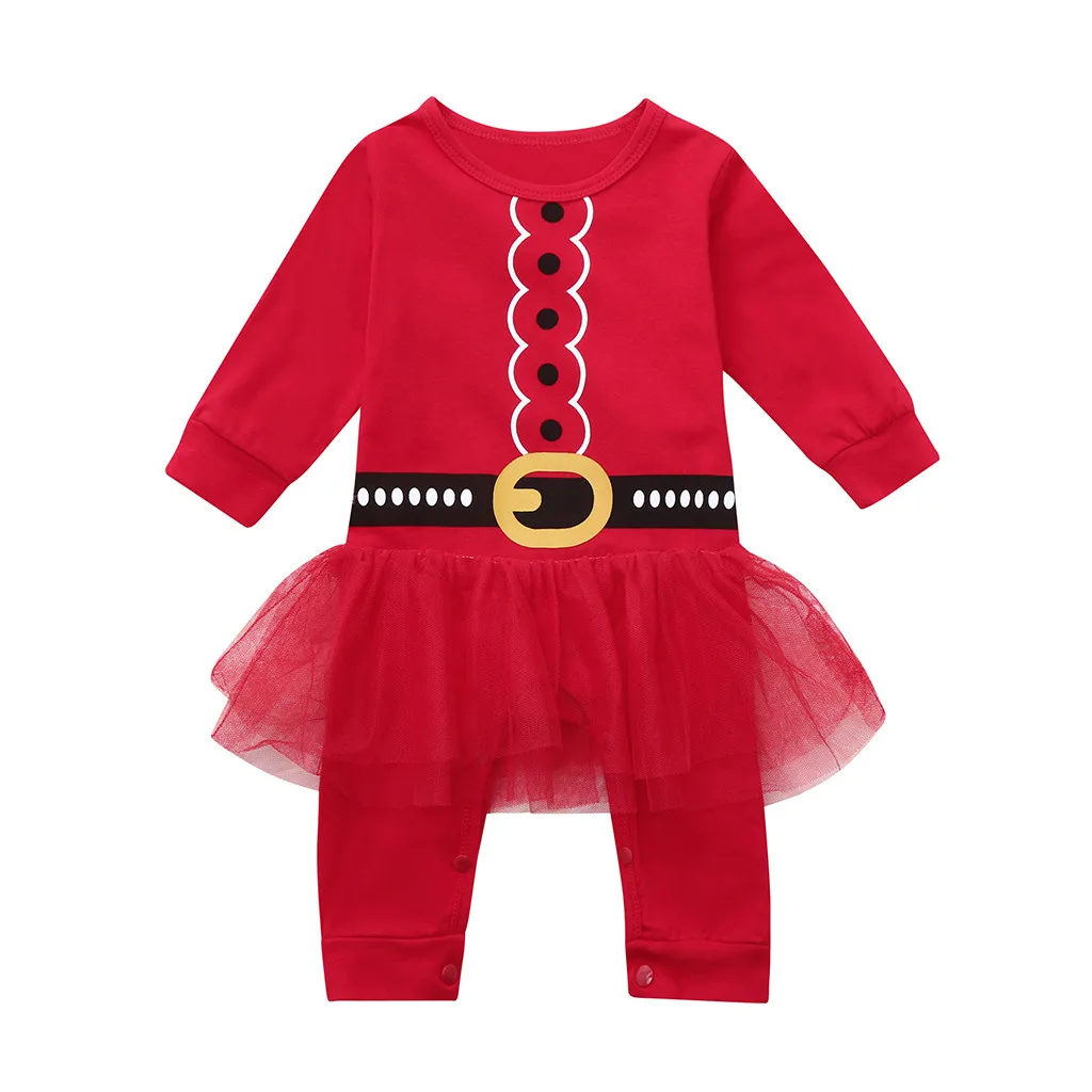 Одежда для новорожденных; Рождественская юбка-пачка принцессы; комбинезон; платье; одежда для малышей; новогодний Детский костюм; - Цвет: Red