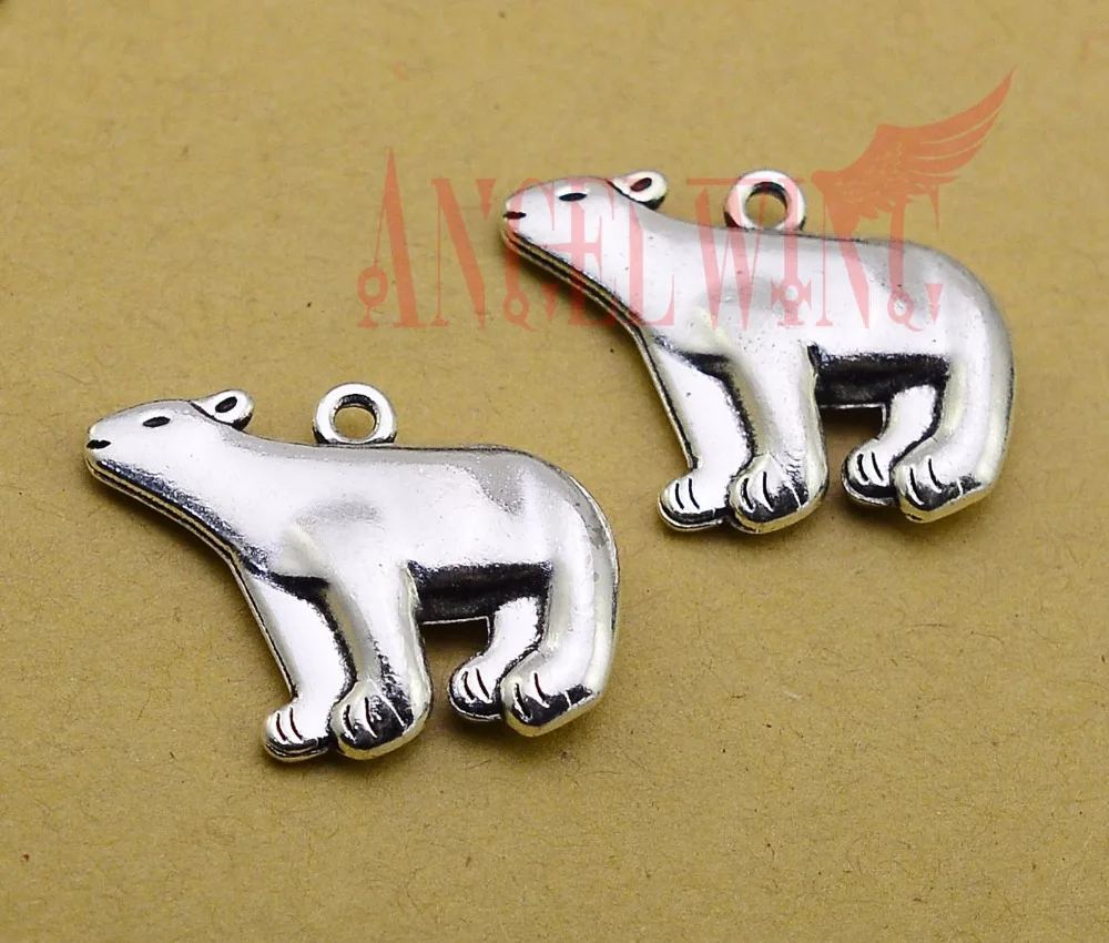 

5pcs/lot--32x23mm, Antique silver plated Double Side Bear Charms ,DIY supplies, Jewelry accessories