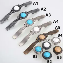 76mm vintage style furniture handles antique silver antique iron bronze drawer cabinet knobs pulls 3 blue