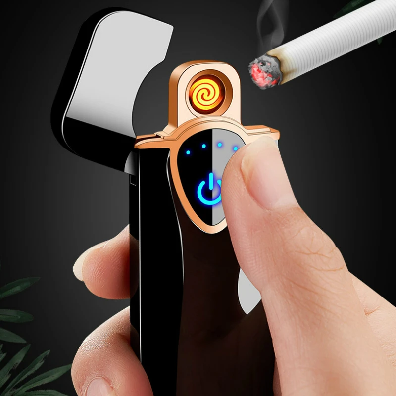 Пользовательский логотип слова сенсорная Индукционная Зажигалка зарядка USB Электронная двухсторонняя Зажигалка для сигарет аксессуары для курения encendedor