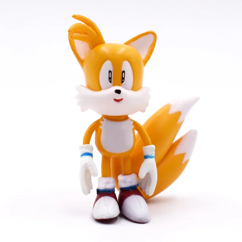 Экшн фигурка Аниме 6 шт./компл. ПВХ игрушка Sonic 1 4 персонажи фигурки с затемненными