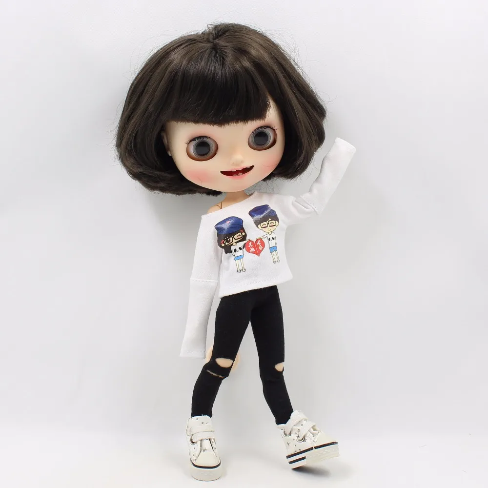 Blyth Doll icy bjd joint body cool girl наряд белая рубашка черные штаны