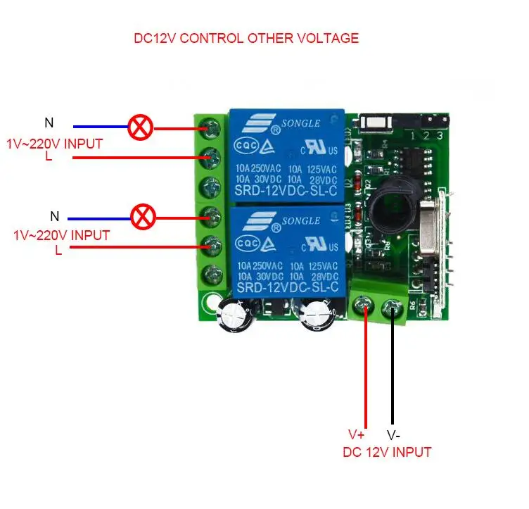 DC 12 В 12 В 2CH RF беспроводной пульт дистанционного управления Переключатель системы передатчик приемник 2 CH реле умный дом двери гаража/лампа