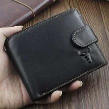 Мужская Высококачественная винтажная застежка-молния из натуральной кожи держатель для карт монета кошелек портмоне подарок черный