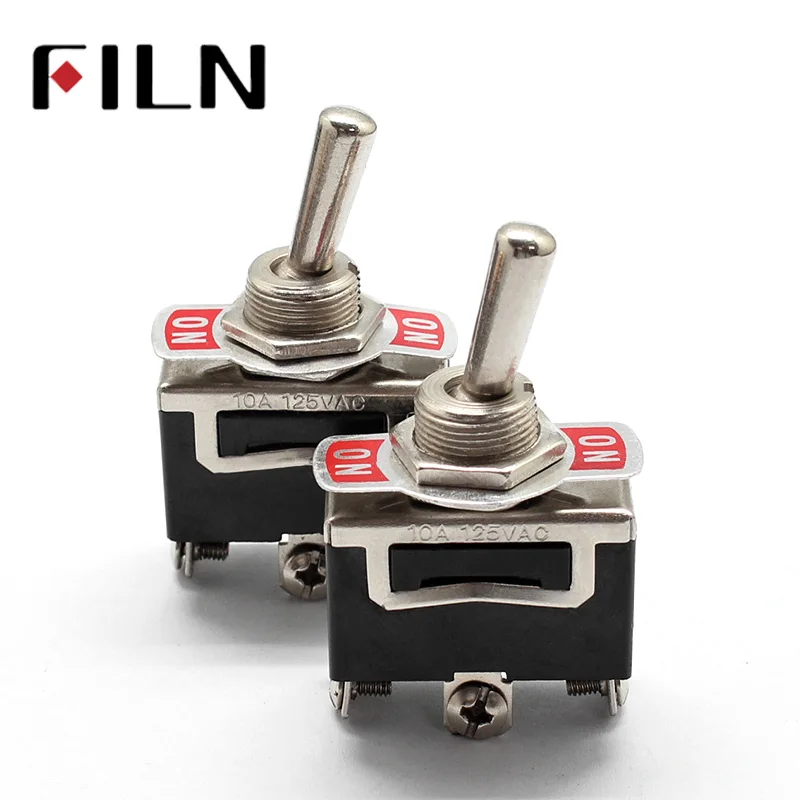 FILN 12 мм 250 V/10A Heavy duty spdt на кулисный переключатель черный 3 Винтовые клеммы тумблер |