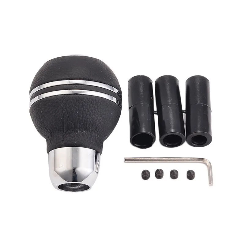 Styling Black Leather Gear Knob 1 Pcs Aluminum Car Gear Shift Knob Shift Lever Knobsin Gear
