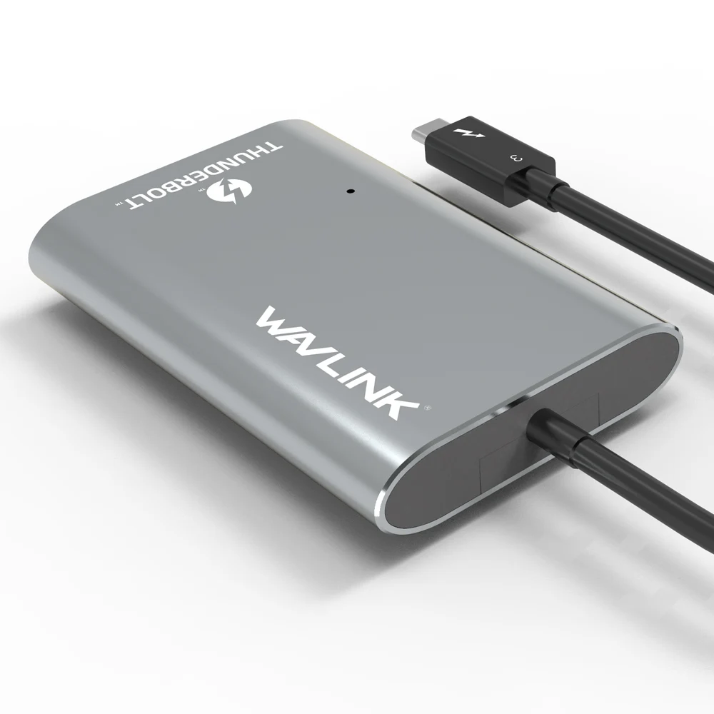 Адаптер Wavlink Thunderbolt 3 с двумя портами дисплея 8K адаптер USB C концентратор 4K и 5K@ 60 Гц сплиттер типа C видео дисплей 【 Intel Certified】