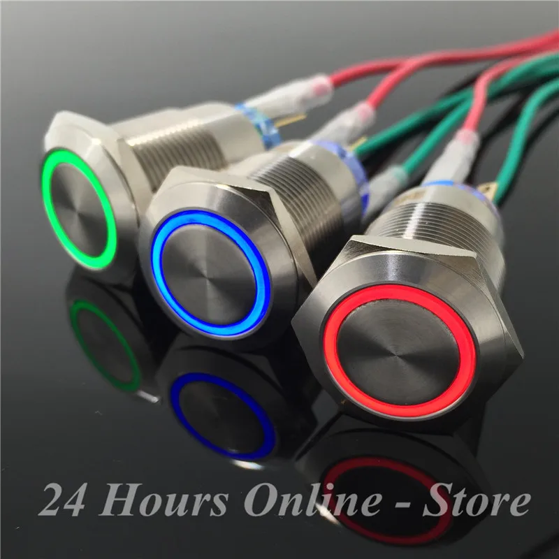 5-Colors Car Computer Appliances DIY 19mm 12V Angel Eye Aluminum Metal LED Power Push Button Switch Self-locking 002# 5-Colors Car Computer Appliances DIY 19mm 12V Angel Eye Aluminum Metal LED Power Push Button Switch Self-locking 002#