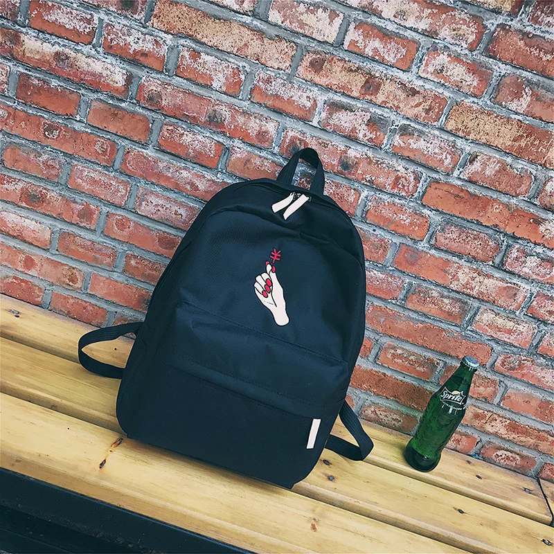 Men Canvas Backpack Cute Fashion Women Rose Embroidery Backpacks for Teenagers Women\'s Travel Bags Mochilas Rucksack School Bags (13)