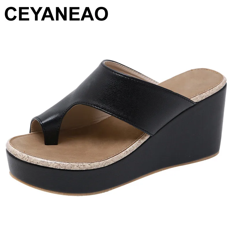 

CEYANEAO Wedges Shoe sandals Women summer Peep Toes Beach Slippers Flip Flops Casual Ladies platform shoes woman sapato feminino