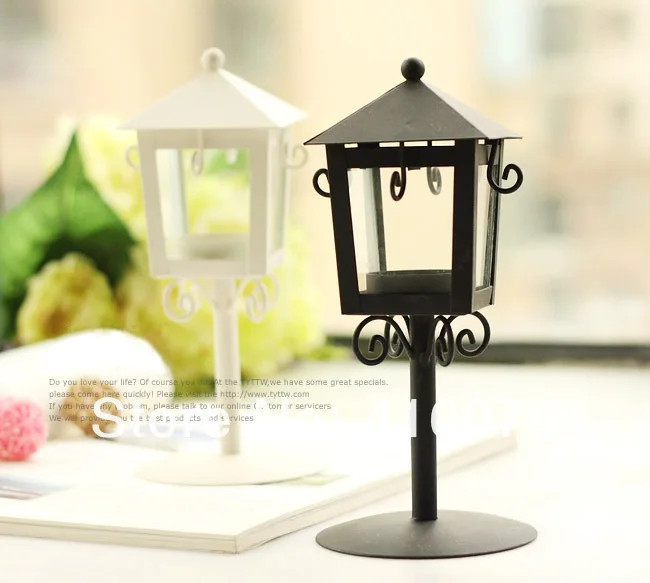 

Classic Stand Lantern Retro Style Candle Holder Wedding Lantern Party Decoration Romantic Feelings White & Black colors C1003