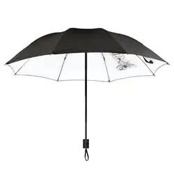 Двухдиапазонный Wi-Применение 3 складной мультфильм зонтик с УФ-защитой от ветра 8 ребер зонтик от солнца, дождя ветрозащитные Зонты Зонт от