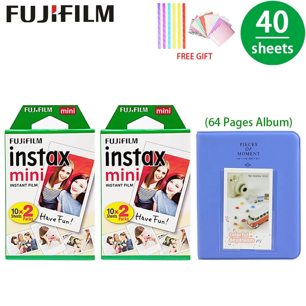 40 листов фотобумаги Fujifilm Instax Mini White Edge для фотоальбома 8 9 7s 70 25 50s 90 SP 1 2 камера