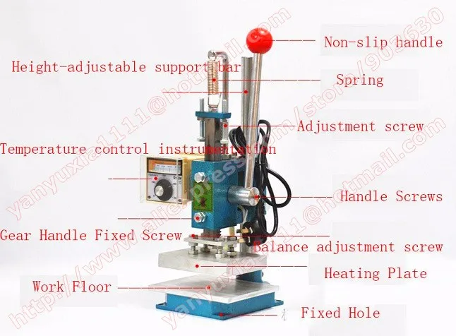 220 V-10x13 cm ручной тиснение горячей фольги ручной штамповочный станок для кожаного теплового тиснения штамповочный пресс
