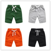 Летние Детские хлопковые шорты для мальчиков Детская Хлопковая одежда ярких цветов Брендовые однотонные шорты одежда для малышей хлопковые брюки 7060 04
