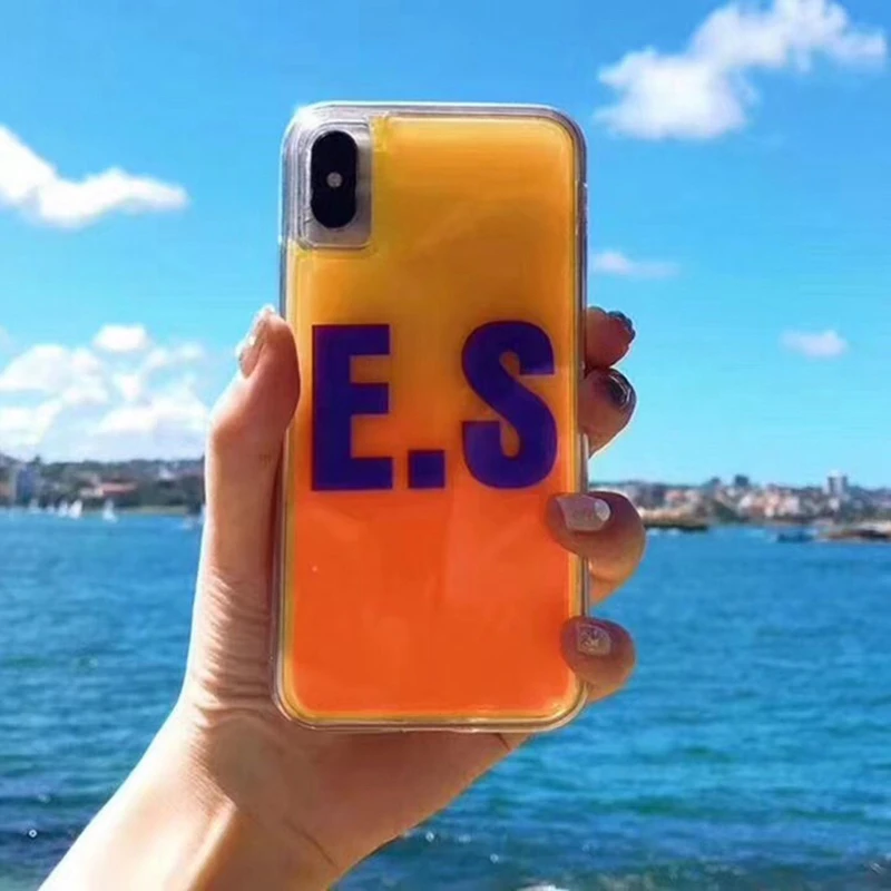 

Luminous Neon Sand Mobile Phone Case For iphone XS MAX For iphone XR X 8 7 6 6s plus girl Mermaid Dynamic Liquid Quicksand cover