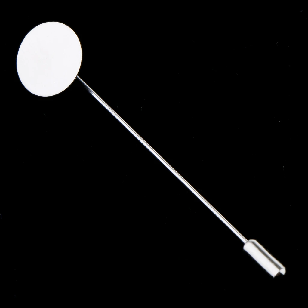 MagiDeal 20Pcs Blank Tray Glue On Pad Lapel Stick Pin DIY Boutonniere Pins