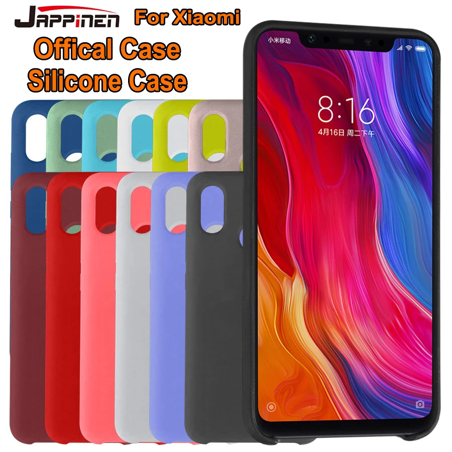 

100% New Arrival Original Official Shell Liquid Silicone Case For Xiaomi Redmi Note 7 6 Mi 9 8 SE 6X A2 Mix 2s Max 3 Pocophne F1
