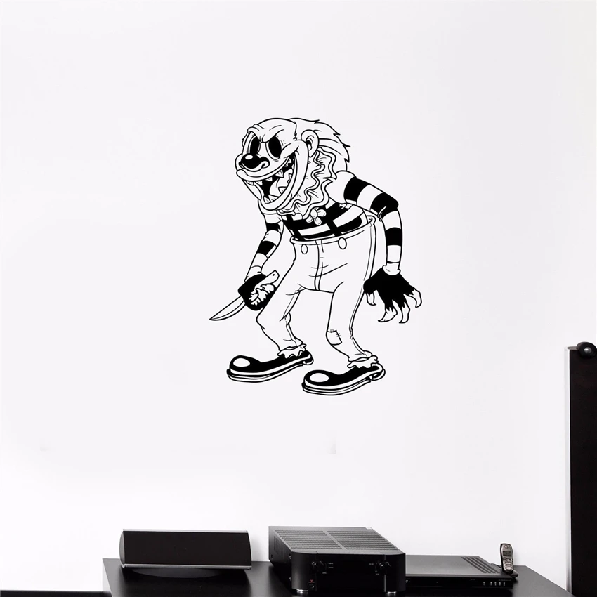 Neymar Stickers Wall Decal Scary Clown Monster Fear Horror Killer Knife Vinyl Sticker Home Decor Decals Cartoon Living D417