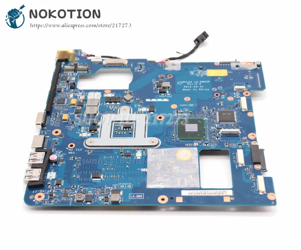 NOKOTION для samsung NP350 NP350V5C 350V5X материнская плата для ноутбука QCLA4 LA-8862P SJTNV HM70 DDR3 с бесплатным процессором