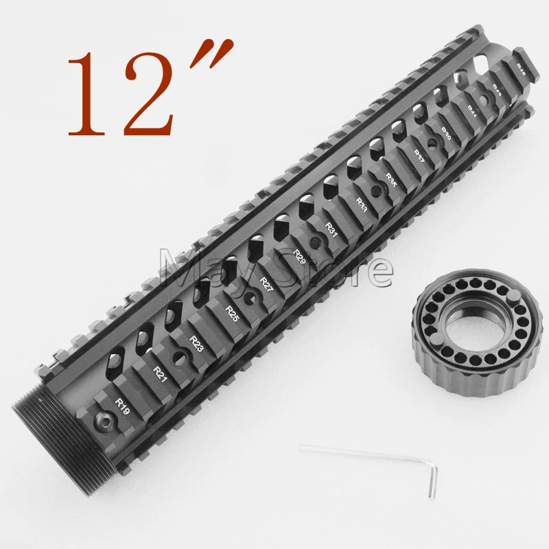 

Hunting AR15 M6 Handguard Carbine Length Quad Rail System 12" M4 Tactical Airsoft Handguard