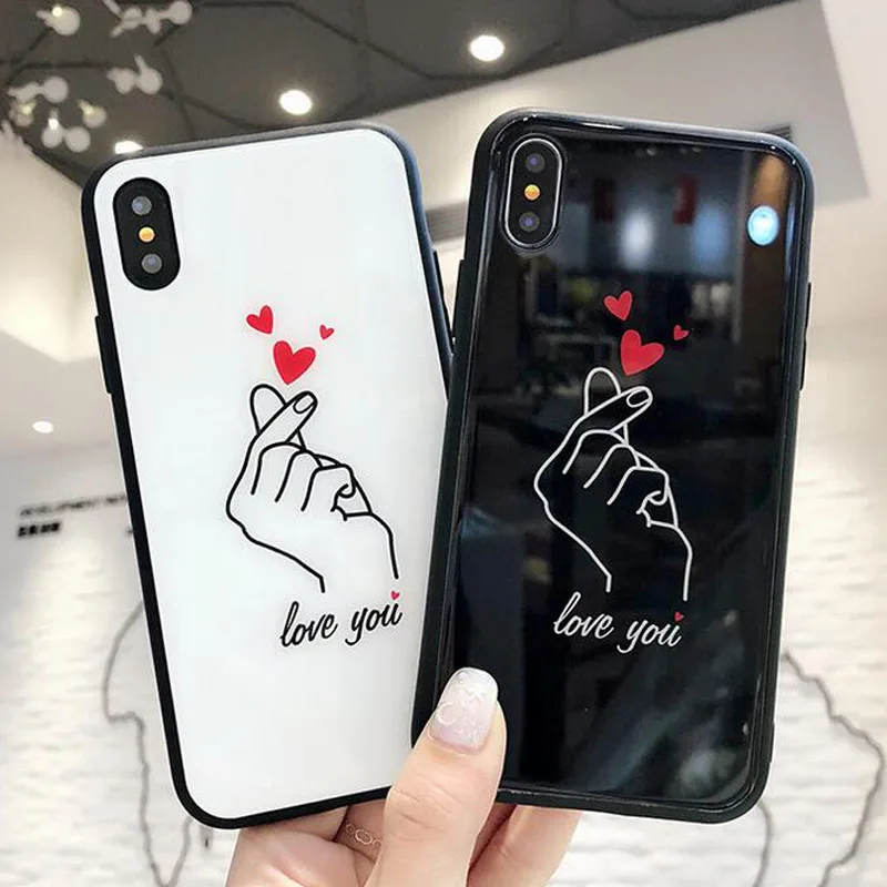 Goedkoop Gebaren Lovel U Geschilderd Telefoon Case Voor iphone 6 7 8 Mode Koppels Terug Soft TPU Cover Cases Voor iphone 6 6s 7 8 Plus 8 Case