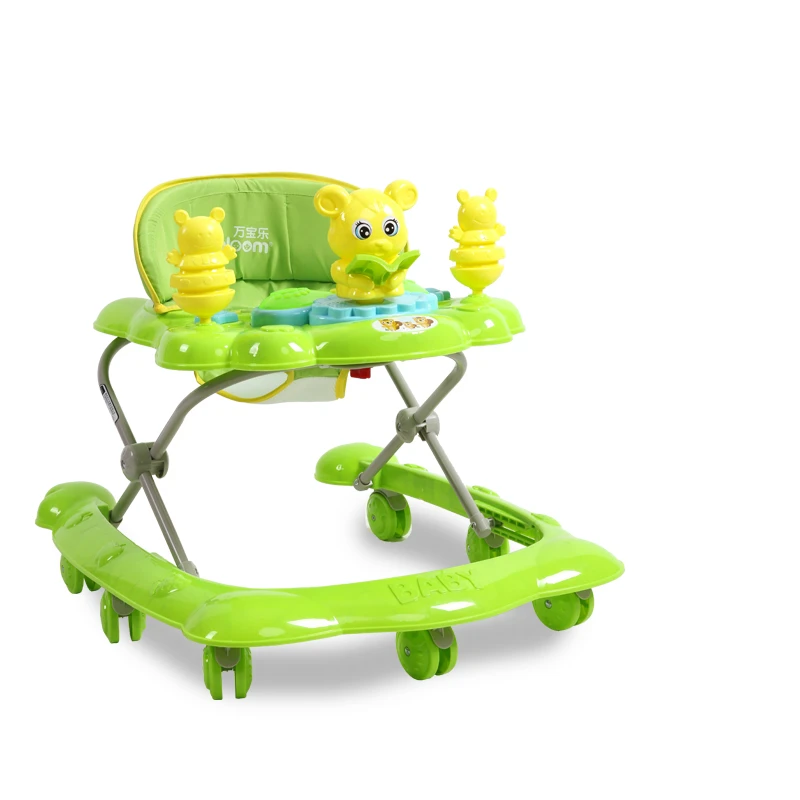 Best Selling 7-18 Months Baby Car Anti Rollover Multifunctional Baby Walker U Type With Music Toys Plate Safety Folding Easy