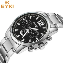 *#Best Price EYKI Luxury Men Quartz Watch Sport Three Small Dial Design Waterproof Wristwatch Stainless Steel Strap Clock Male reloj hombre *#Best Price EYKI Luxury Men Quartz Watch Sport Three Small Dial Design Waterproof Wristwatch Stainless Steel Strap Clock Male reloj hombre