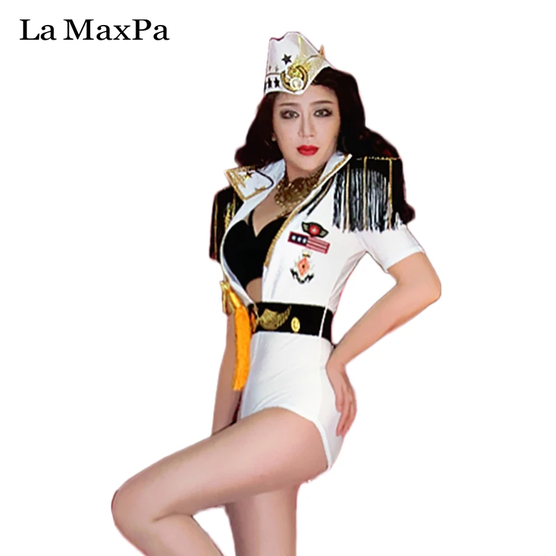 16新しい女性シンガー衣装バーdj Dsホワイト軍服公演服女性ステージ衣装歌手ダンスoutfi Female Singer Costume Singer Costumecostumes For Singers Aliexpress