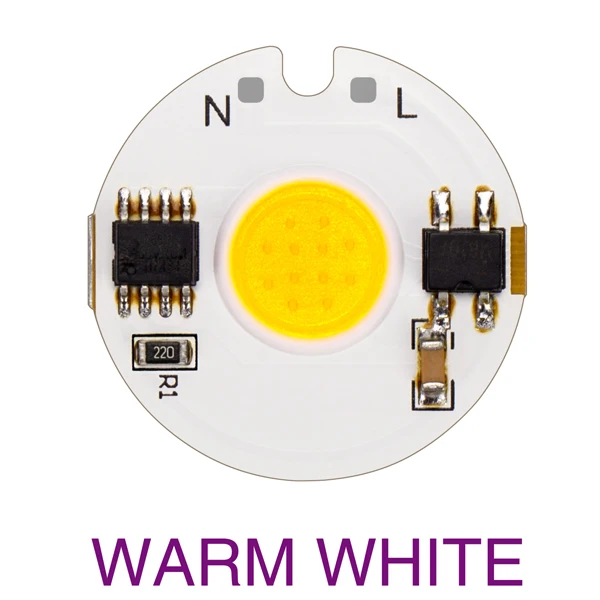 5 шт. светодиодный чип COB светильник 12 Вт 9 Вт 7 Вт 5 Вт 3 Вт 220 V-240 V Вход умная ИС(интеграционная схема) подходит для DIY светодиодный прожектор светильник Теплый холодный день полный спектр белого - Испускаемый цвет: Warm White