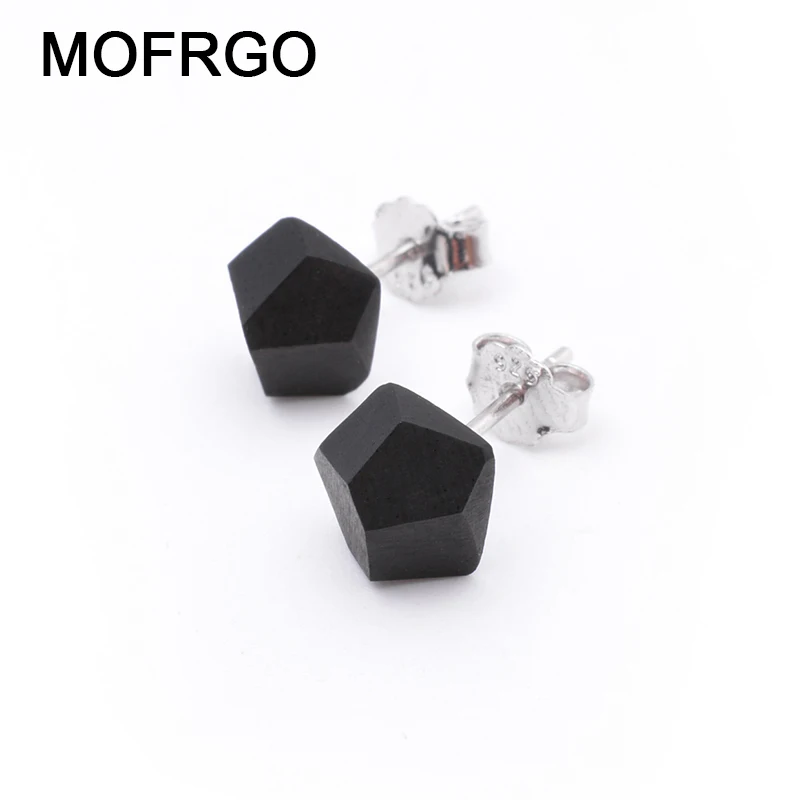 

Simple Style Wooden Irregular Geometries Stud Earrings Fashion Minimalist Word Handmade Personalized Earrings Jewelry for Women