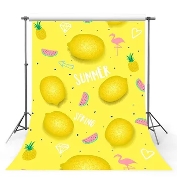 

Customized quality vinyl cloth newborn yellow lemon photography backdrop S-2862