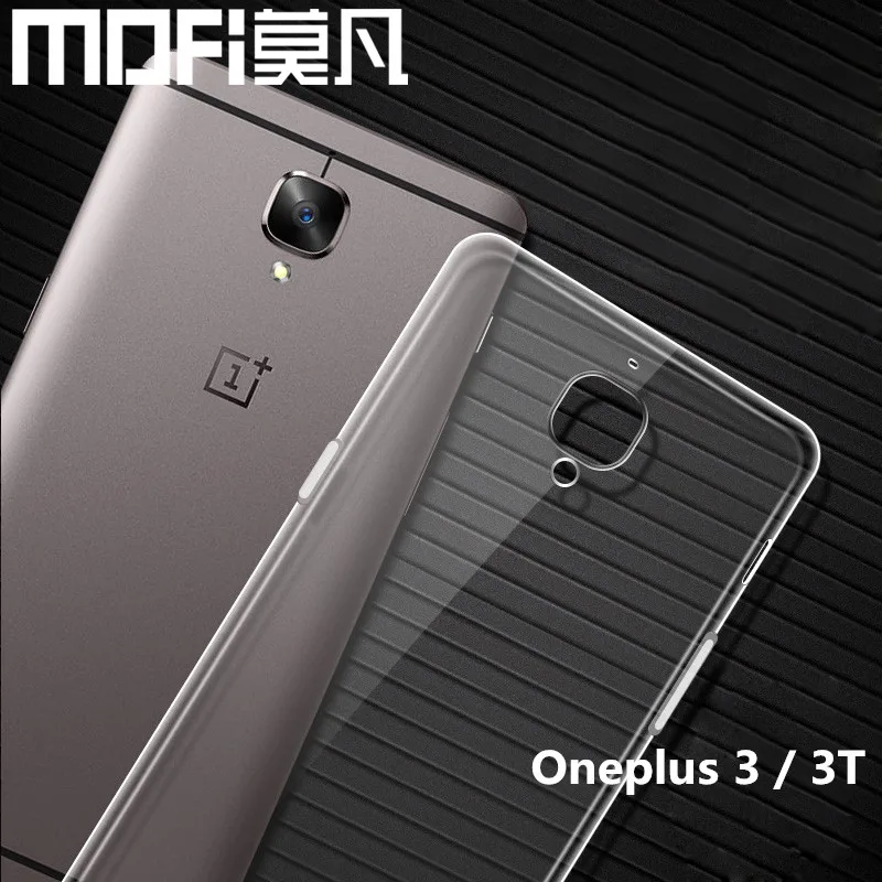 Для oneplus 3 т чехол MOFI Мягкая ТПУ САППУ Силиконовые Простой 5.5 Дюймов прозрачный Fundas