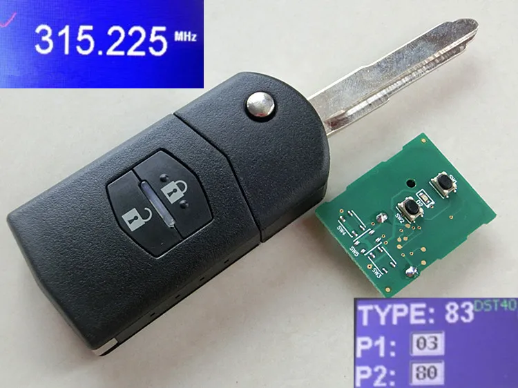 RMLKS дистанционный ключ автомобиля 2 кнопки для Mazda 315 МГц 433 МГц 4D63 80bit чип Mazda M3 M6 дистанционный ключ маз24r лезвие